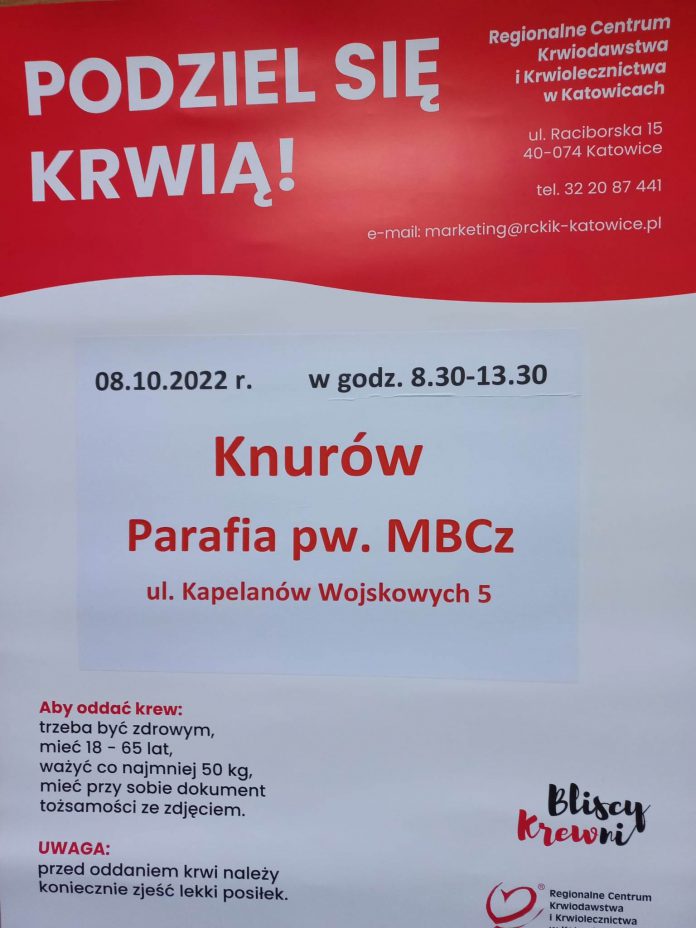 Knurów Podziel Się Krwią 8 Października Iknw Iknurówpl 8044